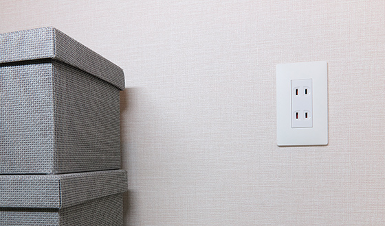 ウォークインクローゼット内コンセント