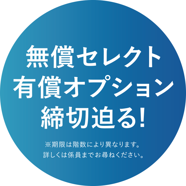 無償セレクト有償オプション締切迫る！